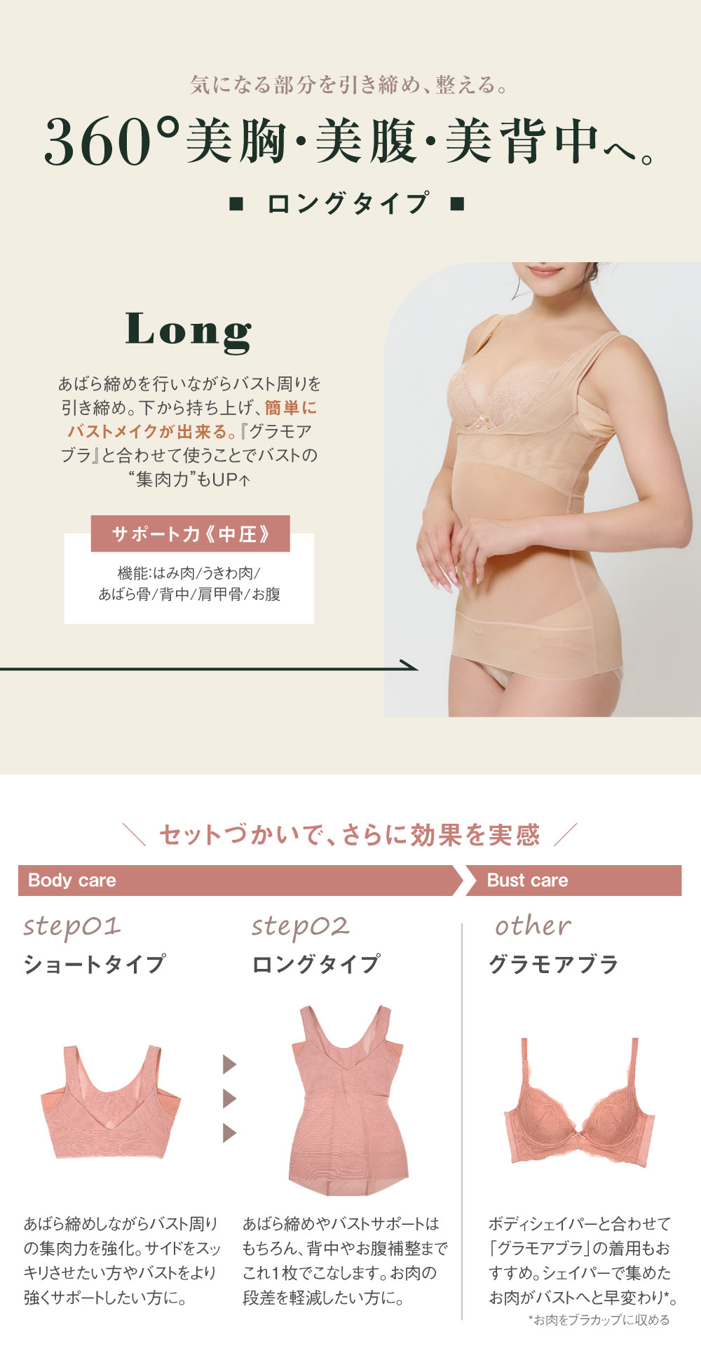 glamore（グラモア）Makuakeで大好評だったととのうシリーズの新作ととのうシェイパー！育乳しながら姿勢サポート。さらにあばら締めで女性らしいくびれをつくり理想の体型を目指します。