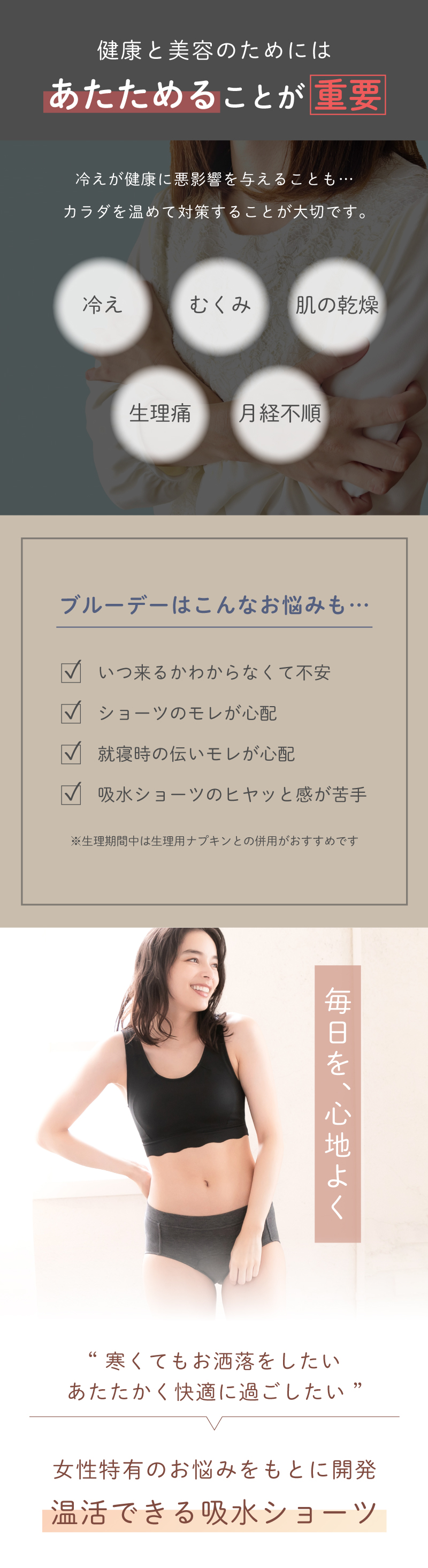 グラモアフェムテック 腹巻吸水ショーツ